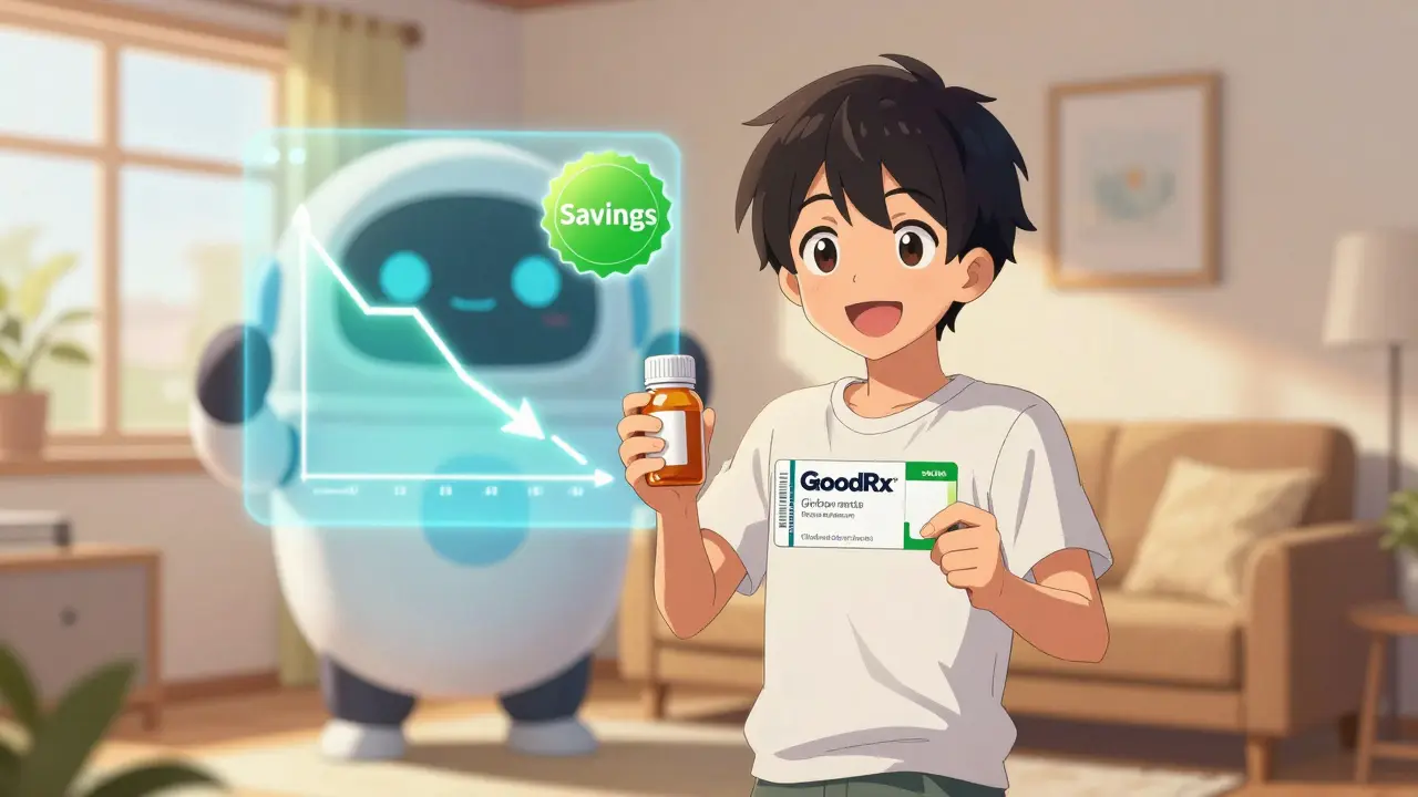 Character celebrating savings on diabetes medication