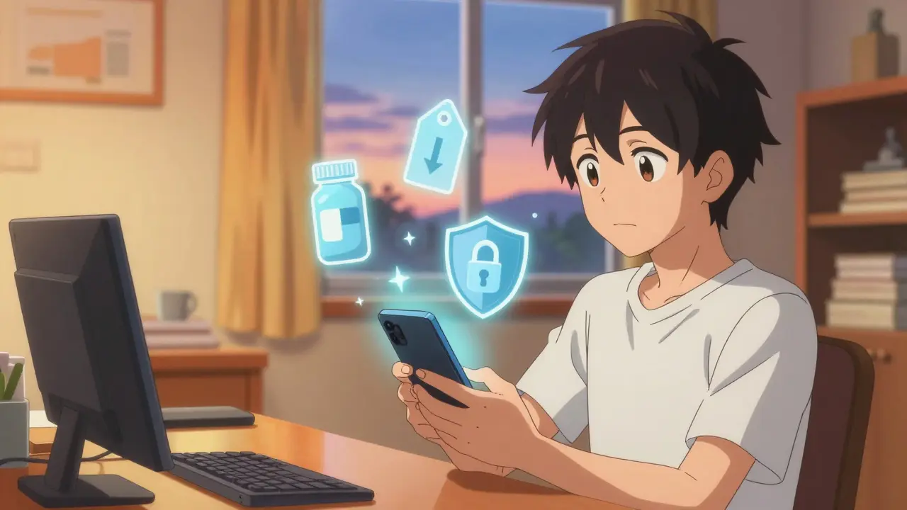 Anime hero using smartphone for affordable online telehealth consultation