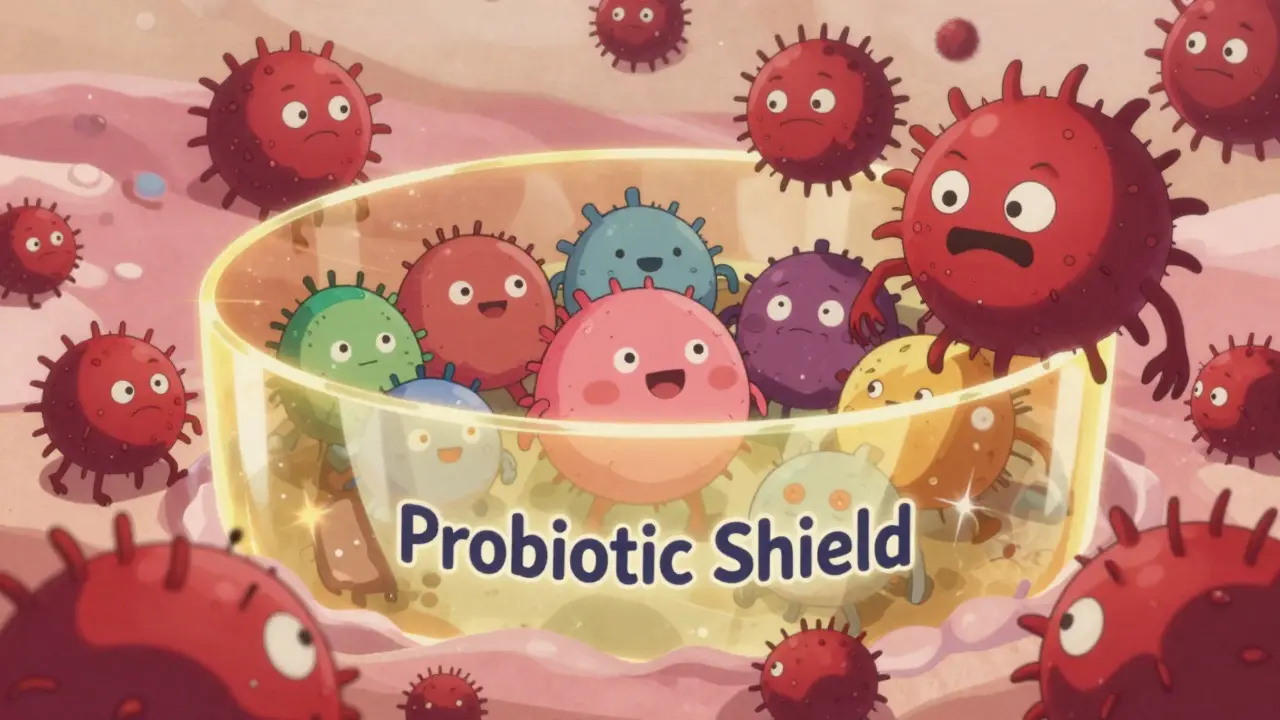 Cute bacteria protected by a shield from hostile pathogens